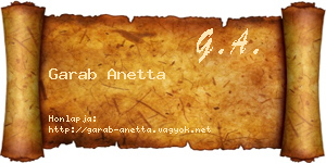 Garab Anetta névjegykártya